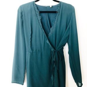 Teal Green/Blue Long Sleeve Romper